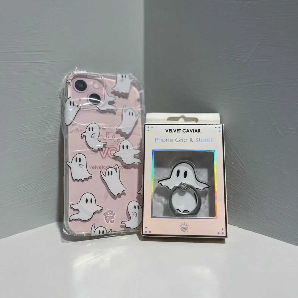 NWT Velvet Caviar Ghost iPhone 13 Case + Phone Grip & Stand